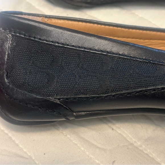 Coach Flats. Black Ballet Flats. Bow. - Picture 6 of 7